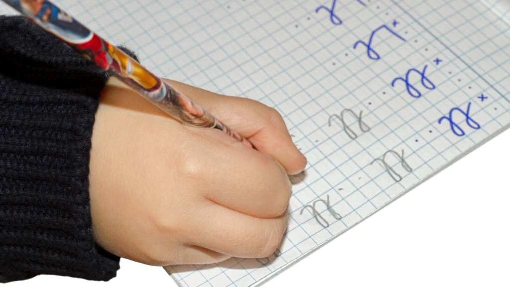 leren schrijven met de juiste schrijfhouding